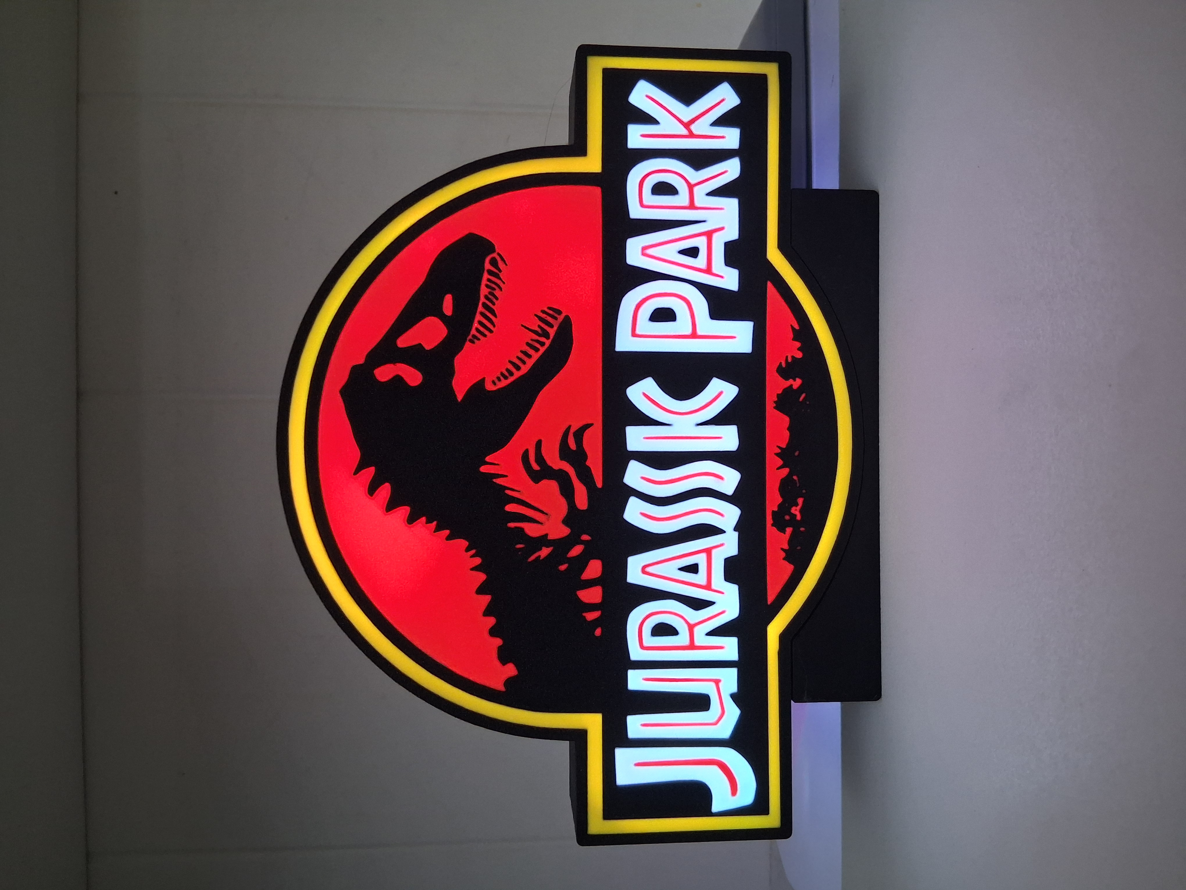 Jurassic Park (1) LED light box – custom 3D printed – Lit Layer Creations